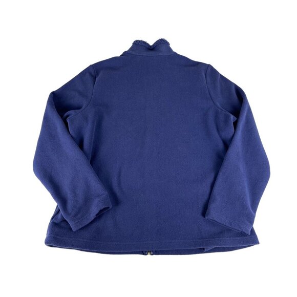 Jason Maxwell Women's Jacket Top Blue Embroidered Long Sleeve Zip Sherpa Coat XL - Picture 6 of 6